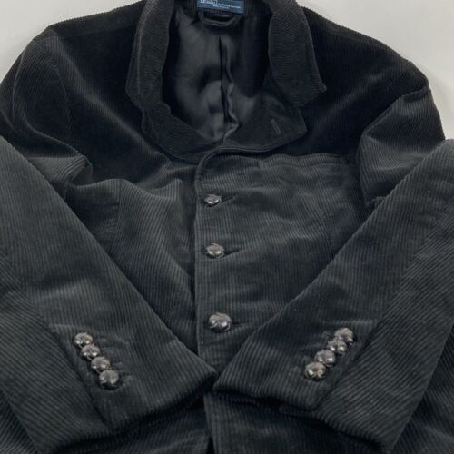 POLO RALPH LAUREN Mens Black Corduroy Cotton Blazer Sport Coat Size Medium Vgc - Picture 3 of 22