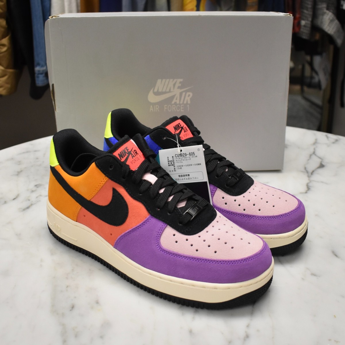 ✨激レアコラボ✨Atmos×Nike Air Force 1 NWT Nike ATMOS JAPAN Air Force 1 Pop The Street Suede Sneakers Men