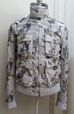 GUCCI leather jacket off white camo military bomber runway perforated S bird nr