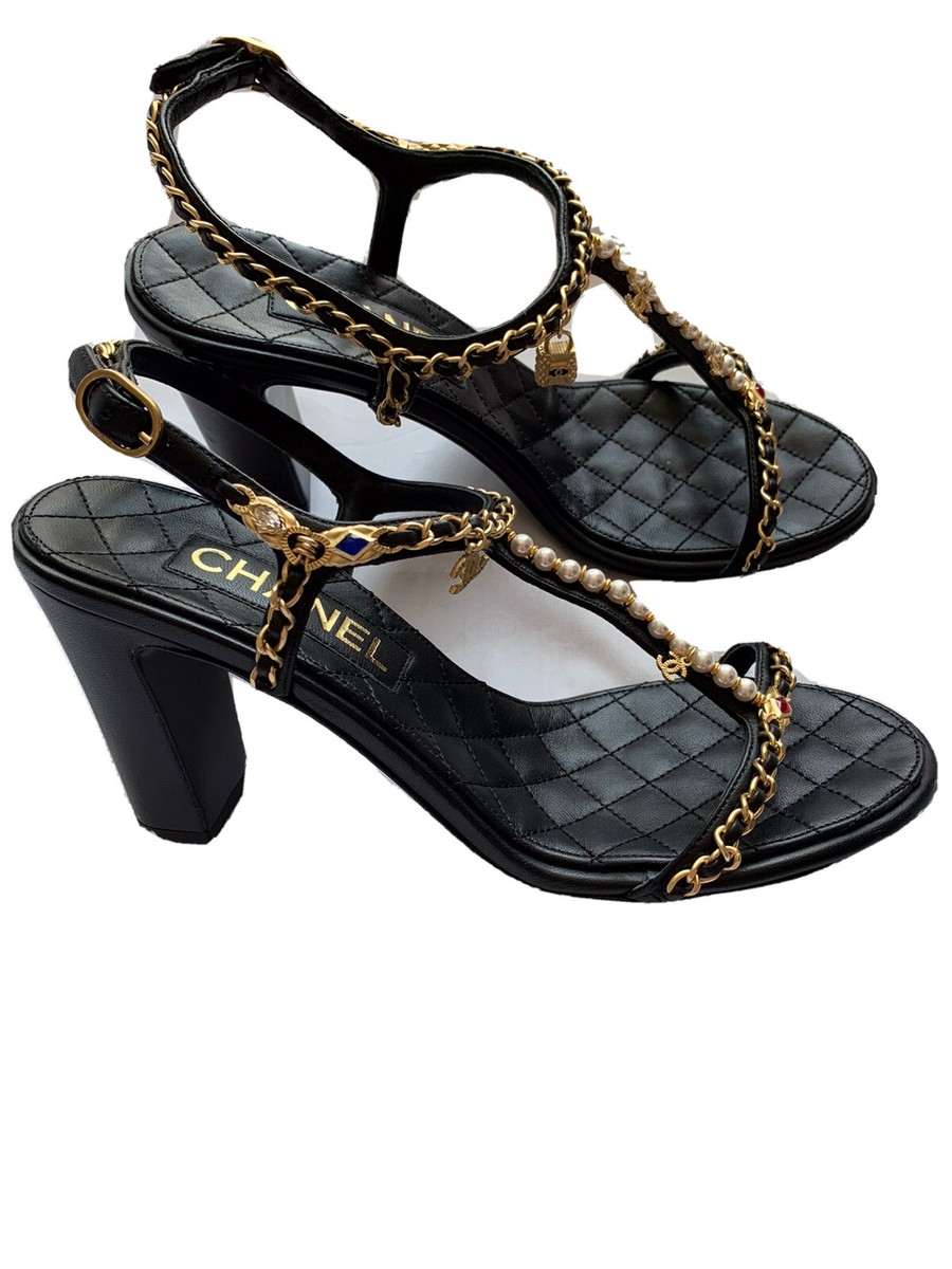 靴 CHANEL Canvas black heel sandls CHANEL | Shoes | Chanel Black Sandals Heels With Iconic