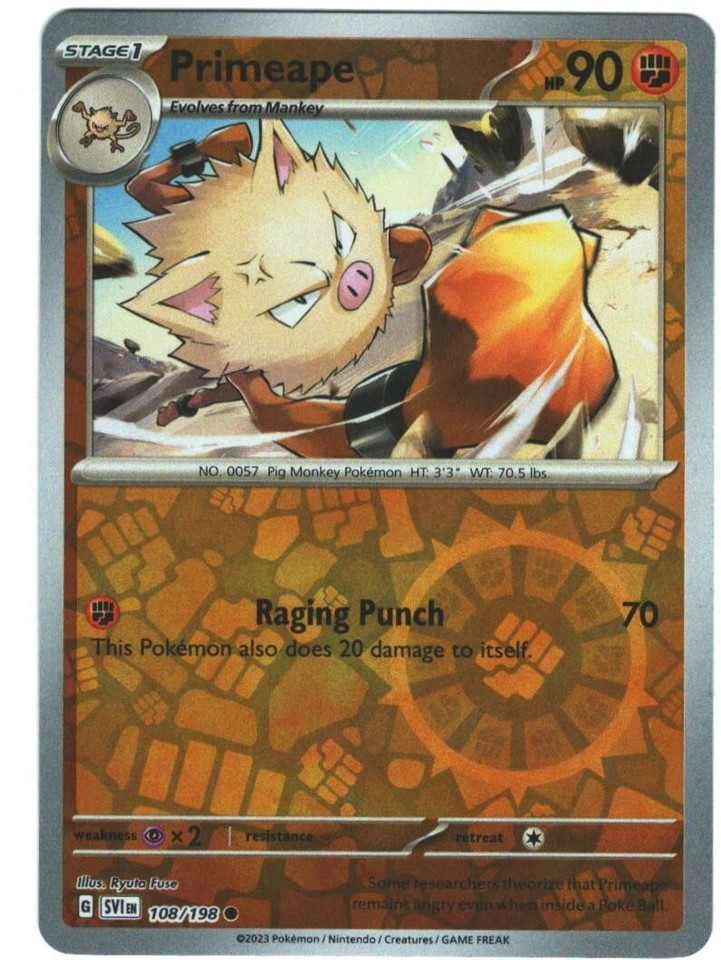 Primeape 108/198 SV01: Scarlet & Violet Base Set for sale | eBay