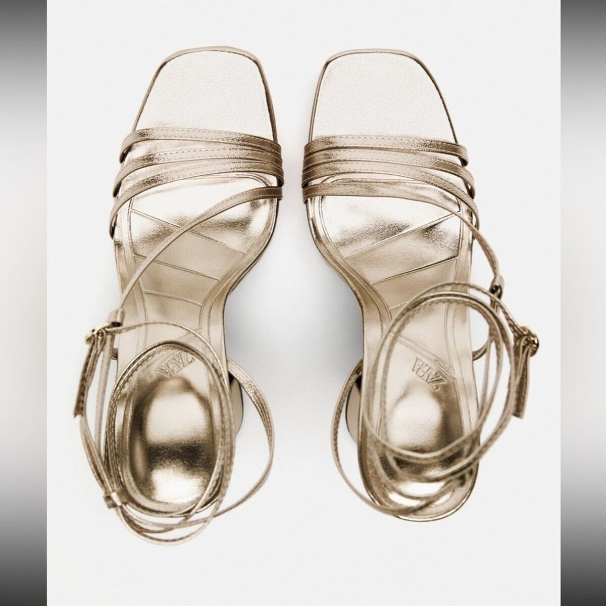 ZARA Block Heel Metallic Sandals 3344/110 | eBay ZARA Block Heel Metallic Sandals 3344/110 | eBay