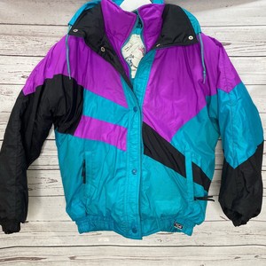 purple and turquoise jacket