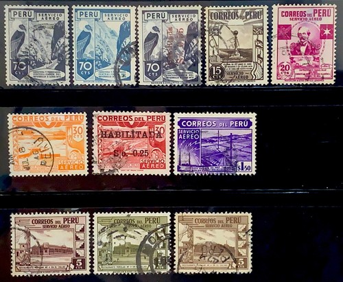 1880s-1949 PERU CORREOS & AIR SERVICE FISCAL + 4 Stationary ST. LOT VG USED + - Picture 3 of 4