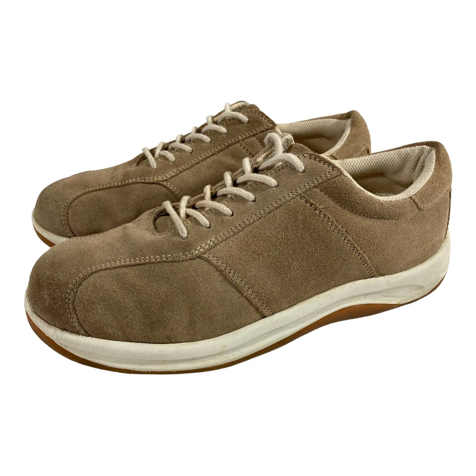 Lands' End Para mujeres Gamuza Estilo Oxford Zapatos Tenis para Caminar Para Mujer 9B Tostado Foto 2 de 4