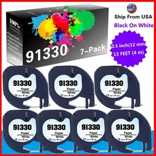 7 PK 91330 Label Tape Compatible for Dymo LetraTag LT-100H LT-100T QX 50