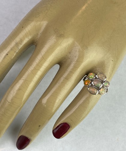 KH Sterling Silver & Ethiopian Fire Opal Ring - Size 6 / 3.2g - Picture 11 of 14