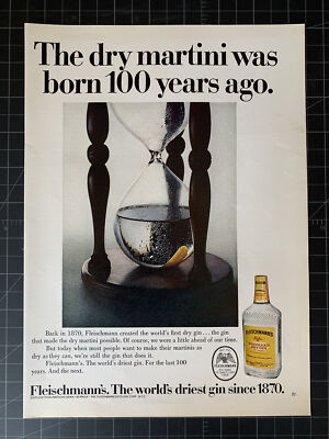 Vintage 1970 Fleischmann s Gin Print Ad