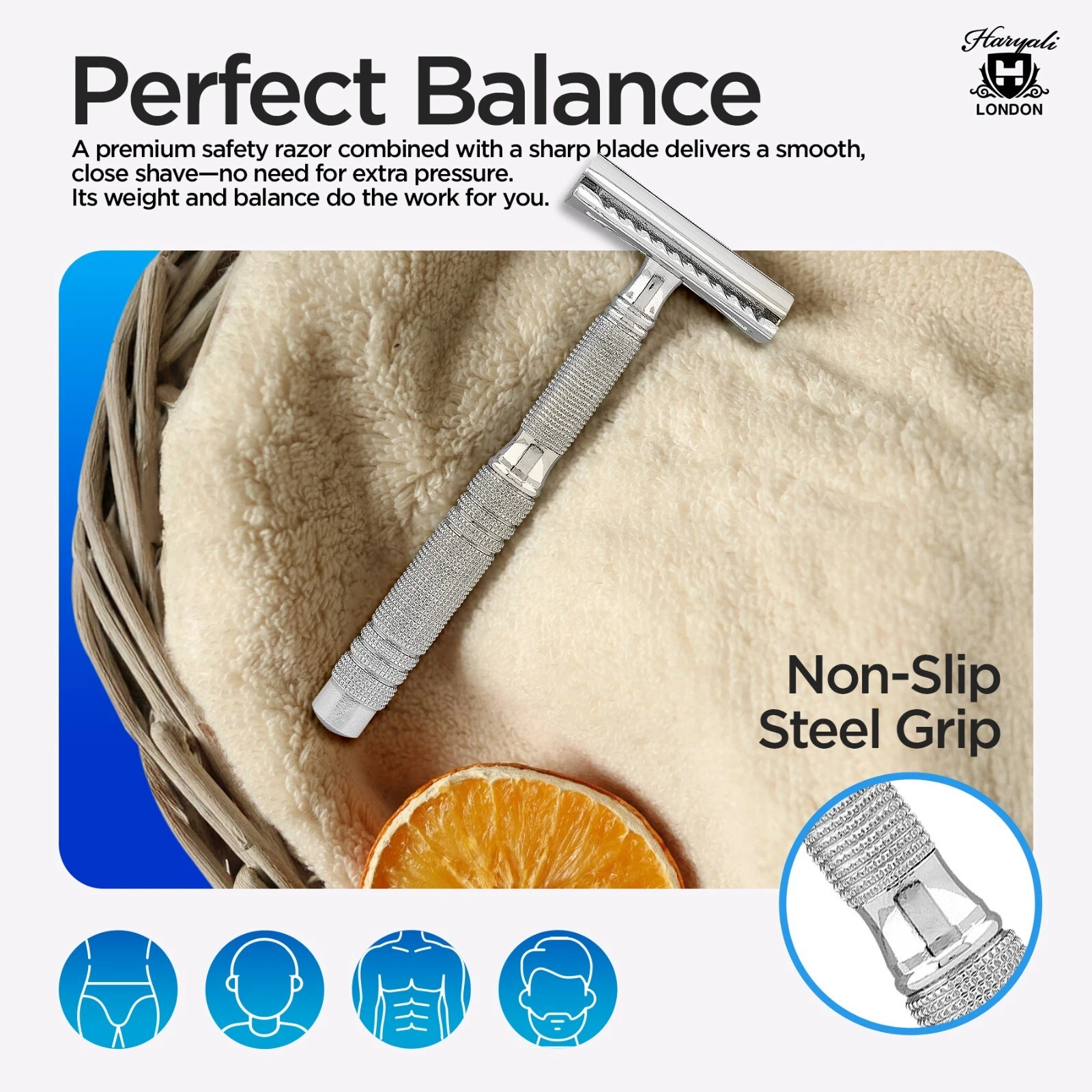 Haryali Double Edge Safety Razor for Men and Women, Stainless Steel Travel Razor - Picture 8 of 9