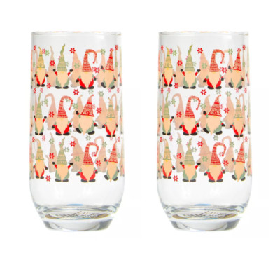 Set 2 x Longdrinkgläser Weihnachten Gonk Design (400ml)