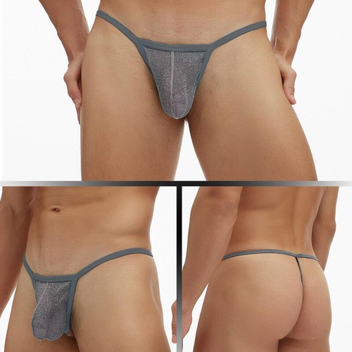 Uomo Rete Trasparente Marsupio Perizoma Slip Intimo T-Back Tanga Perizoma ♡ - Afbeelding 26 van 32