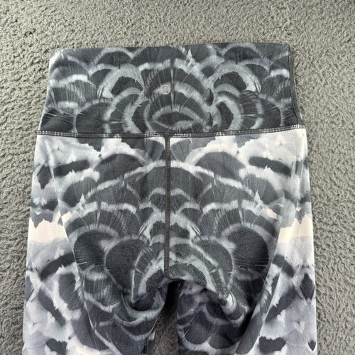 Lululemon Leggings Women Small Gray All Over Print Yoga Lounge Athletic Clouds - Picture 13 of 14