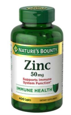 NATURE'S BOUNTY ZINC 50mg 400 ct Tablets Supports ~ Immune Health ~ Expire 2029