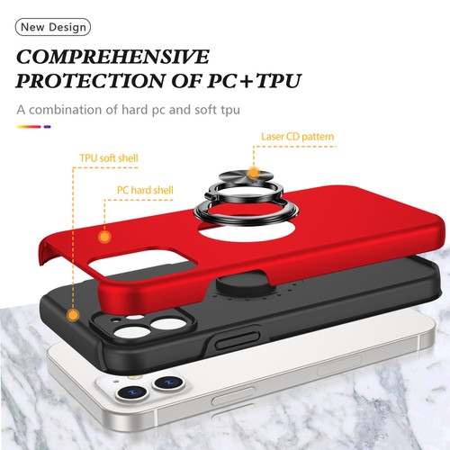 For iPhone 15 Pro Max/15 Pro/14 Pro Max/13 Pro Shockproof Ring Stand Case Cover - Bild 38 von 54