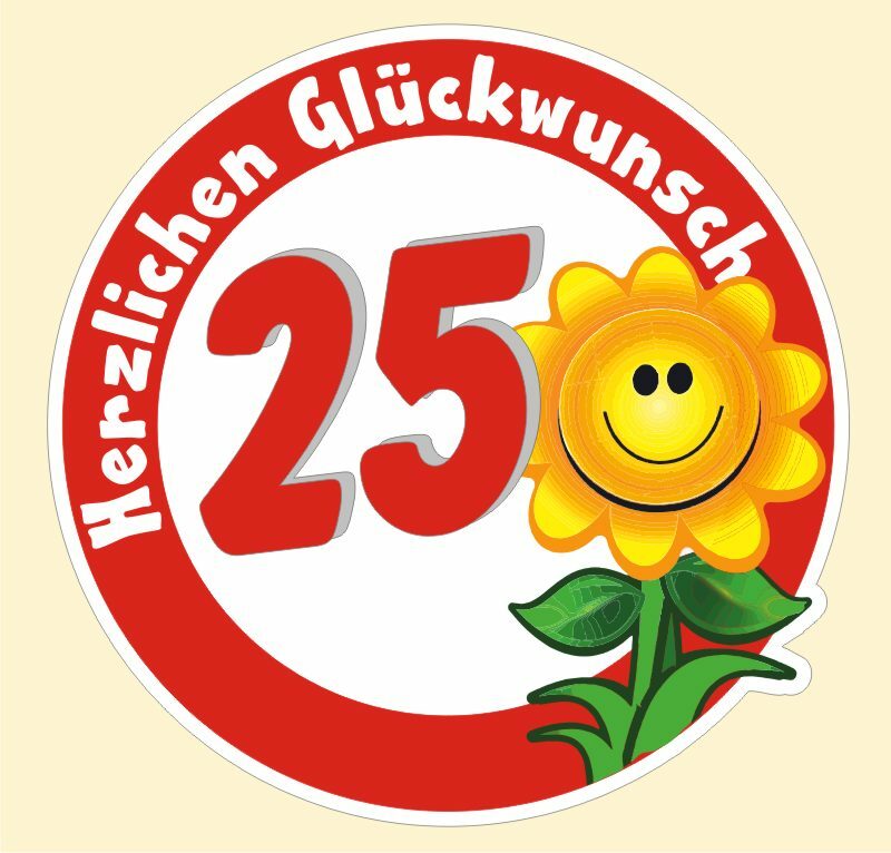 Twizler Geburtstagskarte Zum 25. – Straßenschild-Motiv, Inkl. Rotem Umschlag, Witzig & Persönlich