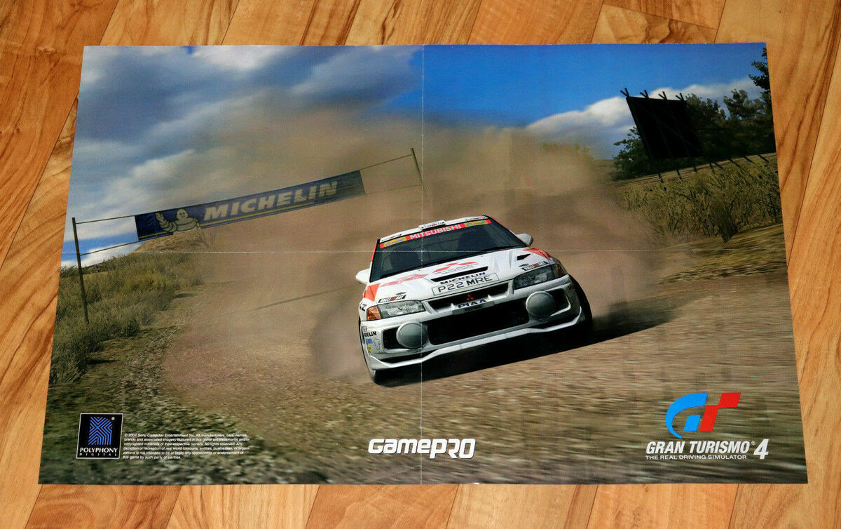 2004 Gran Turismo 4 The Real Driving Simulator PS2 PS3 PSP Rare Poster  58x39cm .