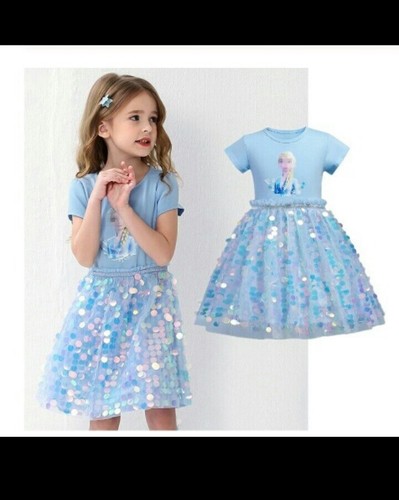Abito Elsa Frozen Con LED Per Bambine, Costume Principessa Completo - Parrucca, Corona E Accessori