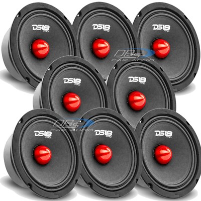 8x DS18 PRO-GM6.4B 6.5'' Midrange Bullet Speaker 480W 4-ohm Pro Audio Mid Bass