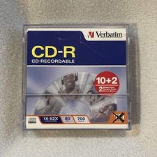 Verbatim CD-R CD-Recordable 1x-52x 80 min 700 mb Unopened NEW Qty 12 Discs