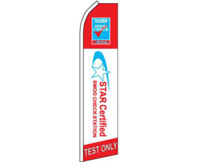 Star Certified Smog Check Station Test Only Swooper Feather Advertising Flag