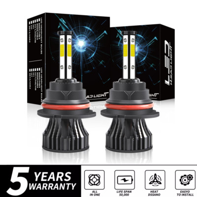 9007 HB5 LED Headlight Bulbs High Low Beam 60W 12000LM White Super Bright 2X