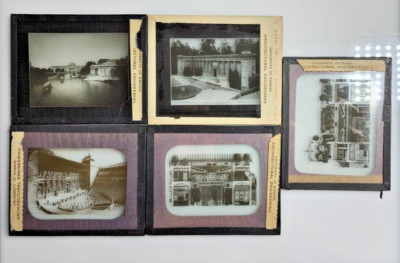 Set of 5 Vtg GLASS SLIDES - University of Kansas Architectural Engineering