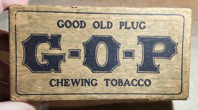 co op 30g tobacco RARE 1907 GOOD OLD PLUG (G-O-P) CHEWING TOBACCO P.J. SORG AMERICAN T. PAPER  BOX