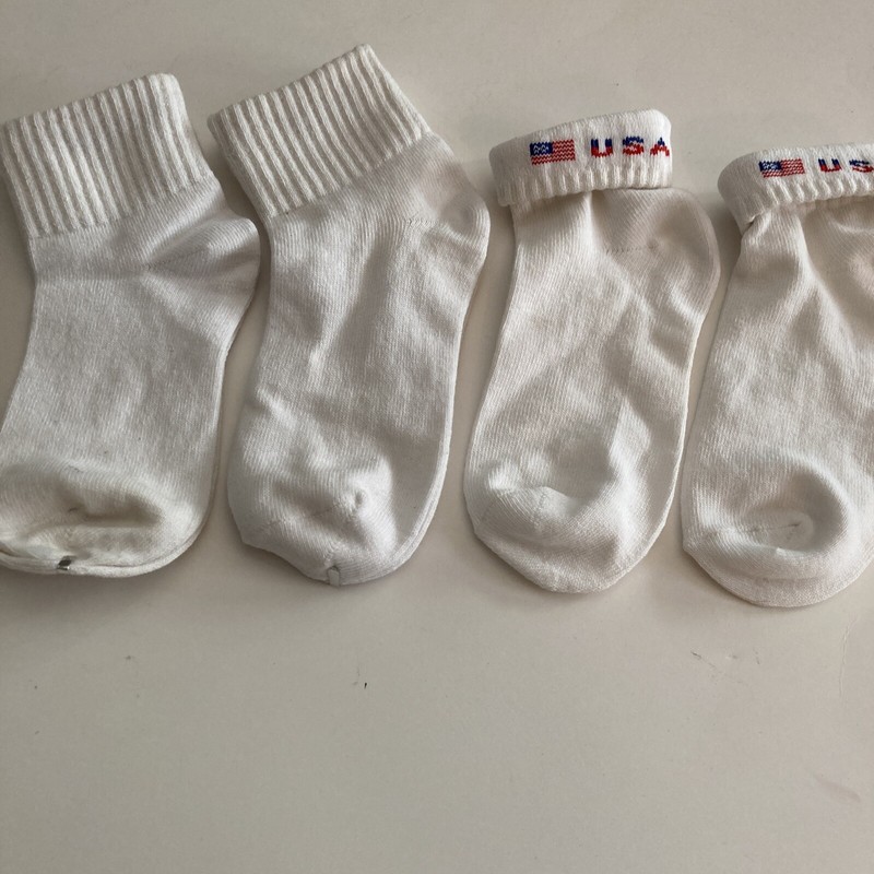 Vintage Wt. Thin Cotton LOW CUT SOCKS U.S.A. Logo Size 7-9 12,Kids Unisex 3prs.