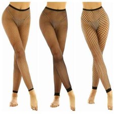 US Women Fashion Fishnet See Through Stocking Legging High Waisted Mesh Net Pant