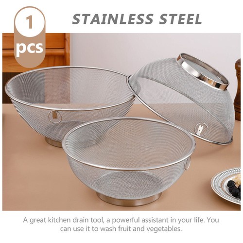 Stainless Steel Mesh Basin Rice Cleaner Strainer Metal Drainer for Food - Picture 9 of 12