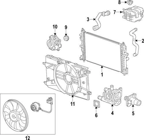 Conjunto de radiador genuino GM 2011-2014 Chevrolet Cruze LS LTZ 1,8 L L L4 13267669 Foto 3 de 3