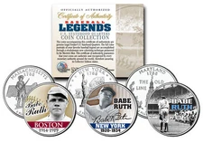 Baseball Legend BABE RUTH State Quarters US 3-Coin Set - Mail-in-Offer **RARE**