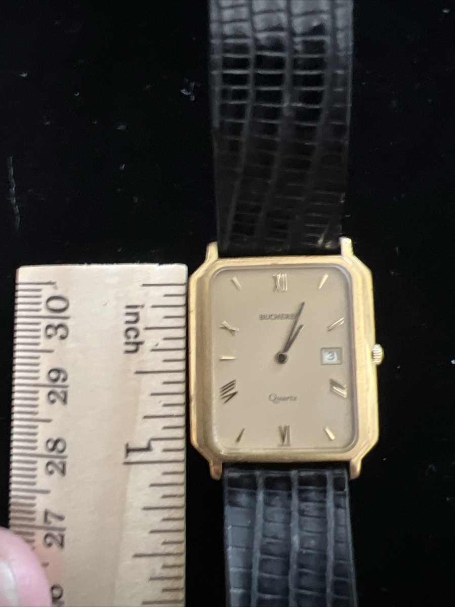 Vintage Gentleman's Bucherer Watch Quartz Swiss Made Lizard Vintage Gentleman's Bucherer Watch Quartz Swiss Made Lizard