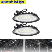2 Pack 300W UFO Led High Bay Light Warehouse Factory Commercial Industrial Light