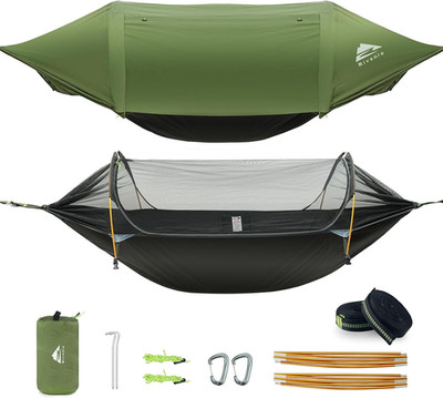 3-in-1 Camping Hammock Tent with Mosquito Net & Rainfly, Lightweight & Portable