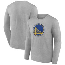 Men's Gray Golden State Warriors Primary Team Logo Long Sleeve T-Shirt