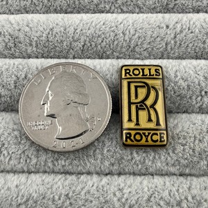 Vintage Rolls Royce RR Cars Badge Gold Tone Enamel Pin Pinback #62117