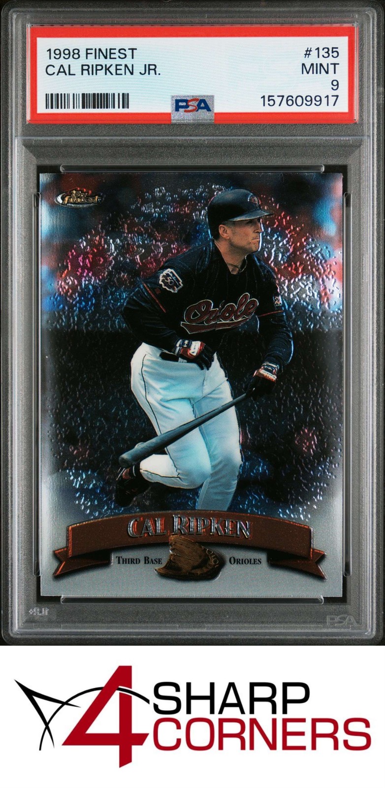 1998 FINEST #135 CAL RIPKEN JR. ORIOLES HOF PSA 9