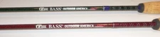 2 B.A.S.S. Outdoor America 1-Piece Med. & Med./Hvy Action Casting Rods