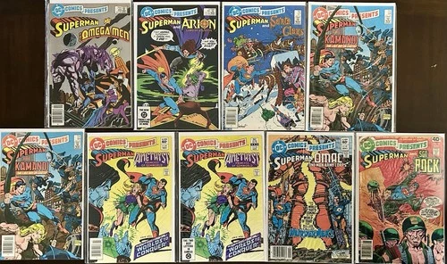 Vintage DC Comics Presents Lot of 9 Various Conditions feat: Superman