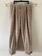 NWT Scandia Woods Beige Tan Khaki Corduroy Trouser Pants Men’s 34 X 29 Cuffed