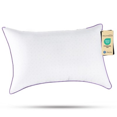 JOLLYVOGUE Pillows Standard Size Set of 1, Washable Standard, White & Purple