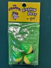 Mr. Crappie Rattlin Pear Floats by Betts - Green Yellow Rattle Fishing Bobbers