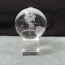  World Globe Crystal Ball Glass Sphere Display Globe Amlong Crystal