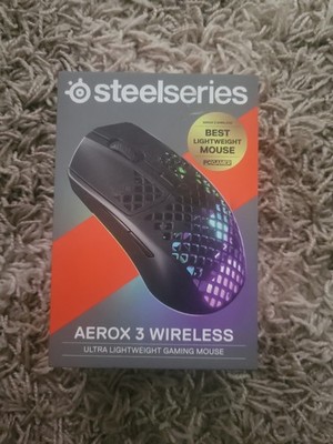 SteelSeries Aerox 3 Wireless Gaming Mouse RGB Lighting IP54 Water Resistant