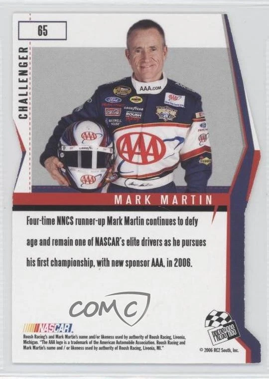2006 Press Pass Premium Mark Martin #65 HOF - Image 2 of 2