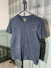 Polo Ralph Lauren Men's V-Neck T-Shirt Gray Medium Custom Slim Fit