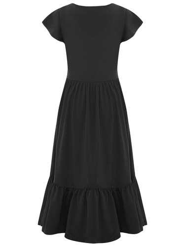 Niños Niñas Vestidos Bohemio Uso Diario Bolsillos Maxi Vestido Vacaciones Volantes - Imagen 17 de 118