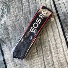 New Canon Camera EOS R6 Strap Black Red Trim 1 inch Wide REPLACEMENT Embroidered