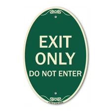 SignMission Designer Series Sign - Exit Only Do Not Enter 12" x 18" Metal Sign